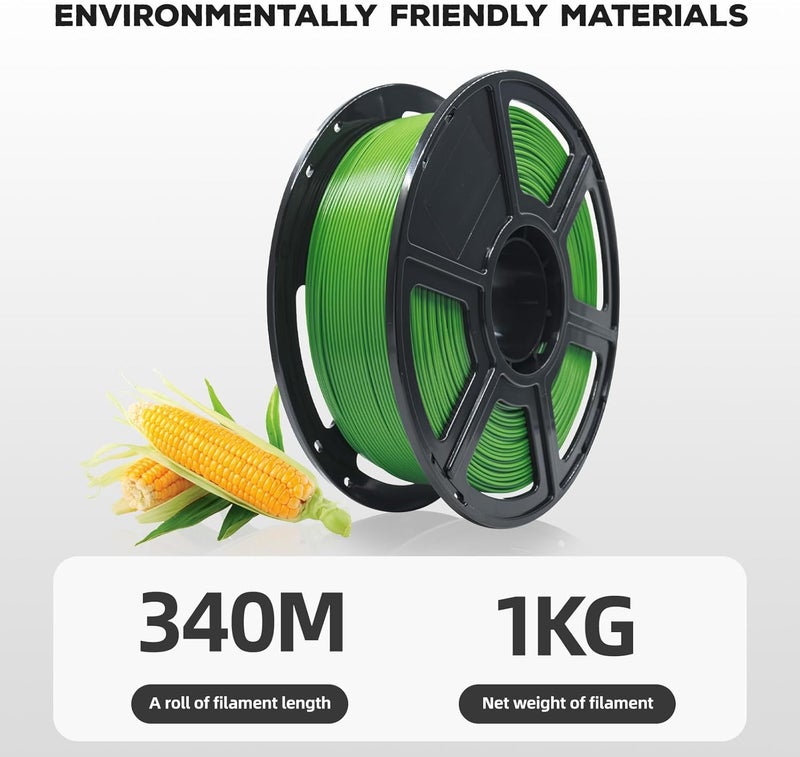 FLASHFORGE PLA Filament 1.75mm, 3D Printer Filament 1kg (2.2lbs) Spool, Dimensional Accuracy +/- 0.02mm, 3D Printing Filament Easy to Use and Fits for Most FDM 3D Printers (Green) - Image 5